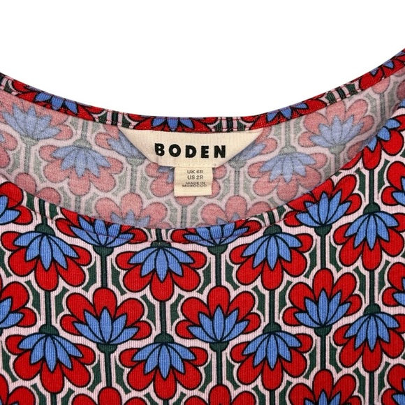 BODEN Abigail Long Sleeve Knit Jersey Women’s Geo Print Dress Sz 2 Regular - Picture 4 of 10